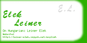 elek leiner business card